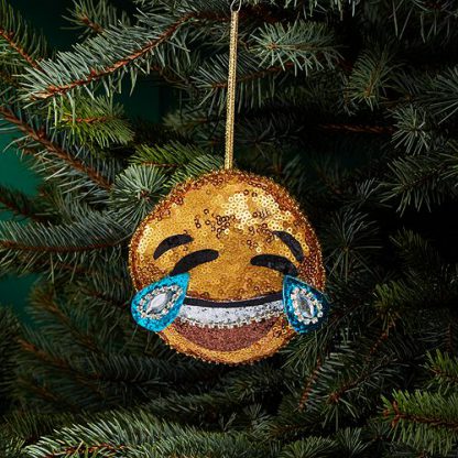 LOL emoji sequin Christmas ornament