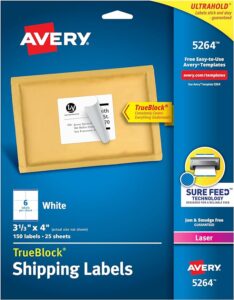 avery permanent shipping labels