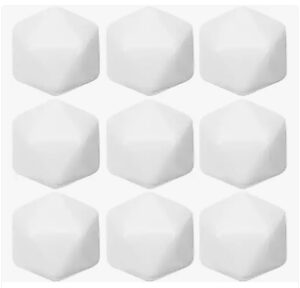 blank white d20 dice